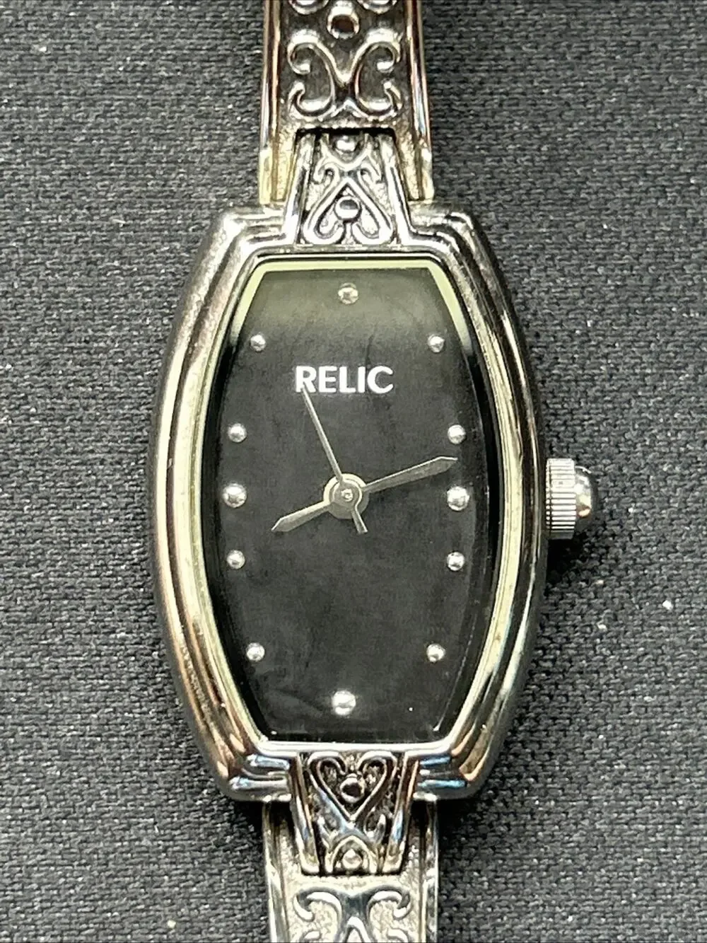 Relic Silver Tone Black Dial Women’s Quartz Watch